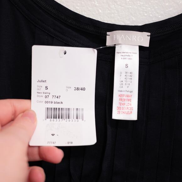 Hanro Juliet Babydoll Chemise Slip Black Sleepwear Loungewear SZ S NWT - Picture 4 of 6